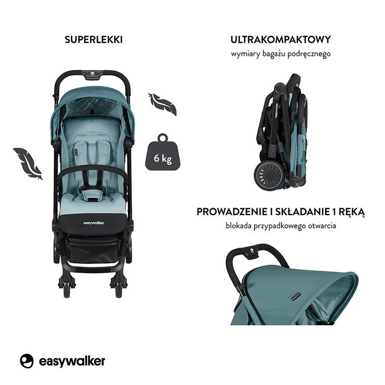 Easywalker Buggy XS Wózek spacerowy z osłonką przeciwdeszczową Ocean Blue