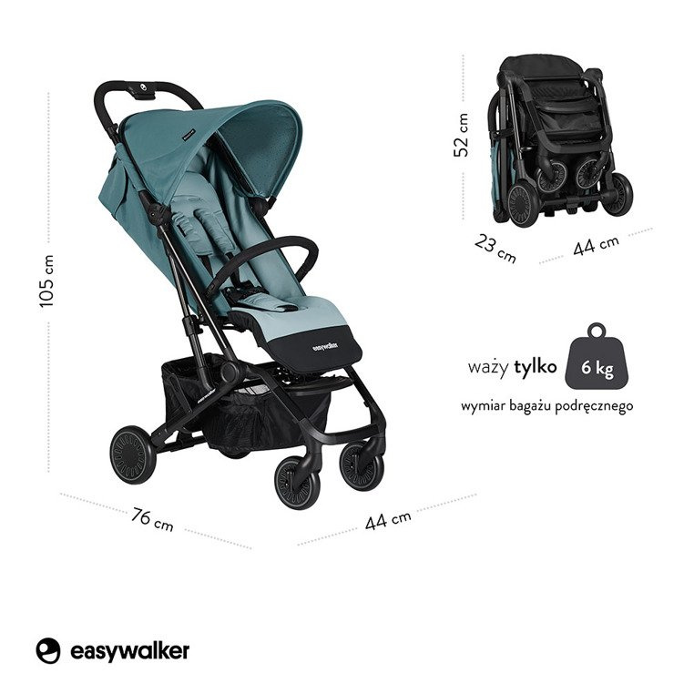 Easywalker Buggy XS Wózek spacerowy z osłonką przeciwdeszczową Ocean Blue