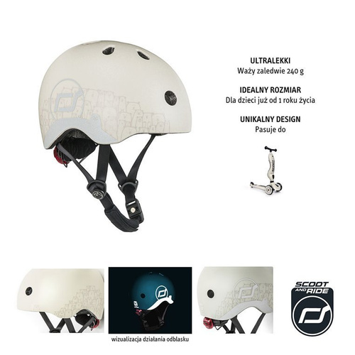 Kask z odblaskami XXS-S Ash Bear